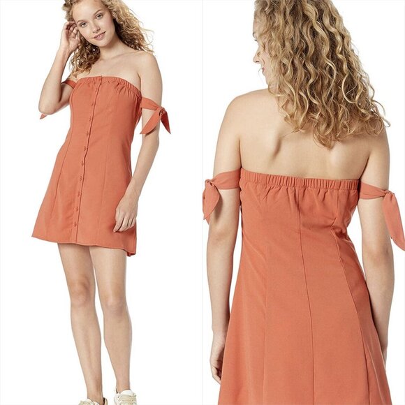 NWT Jack By BB DAKOTA Women's Tie to Remember Dress W/Arm Ties Sz4 Ginger Spice - Picture 1 of 14